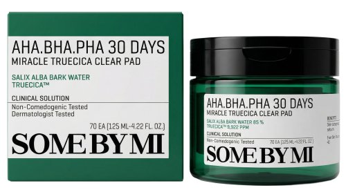 SOME BY MI - AHA.BHA.PHA 30 Days Miracle Truecica Clear Pad - Płatki złuszczające do twarzy - Cera problematyczna - 70 szt