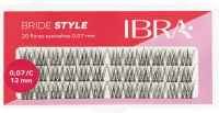 Ibra - BRIDE STYLE - 20 Flares Eyelashes - ciuffetti di ciglia finte - 0,07 mm - 36 pz - 12 mm - 12 mm
