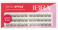 Ibra - BRIDE STYLE - 20 Flares Eyelashes - ciuffetti di ciglia finte - 0,07 mm - 36 pz - 8 mm - 8 mm