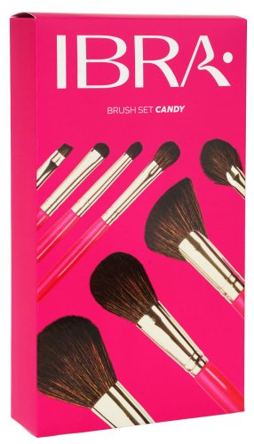 Ibra - BRUSH SET CANDY - Set of 8 Makeup Brushes