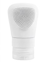 Many Beauty - Silikonowa butelka podróżna z dozownikiem i szczoteczką - Biała - 38 ml