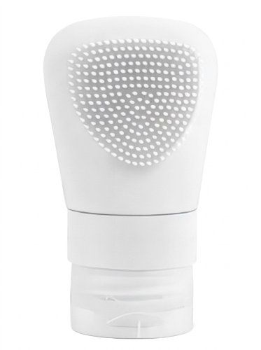 Many Beauty - Silikonowa butelka podróżna z dozownikiem i szczoteczką - Biała - 38 ml