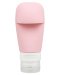 Many Beauty - Silikonowa butelka podróżna z dozownikiem i szczoteczką - Różowa - 60 ml