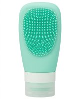 Many Beauty - Silikonowa butelka podróżna z dozownikiem i szczoteczką - Miętowa - 60 ml