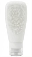 Many Beauty - Silikonowa butelka podróżna z dozownikiem i szczoteczką - Biała - 90 ml