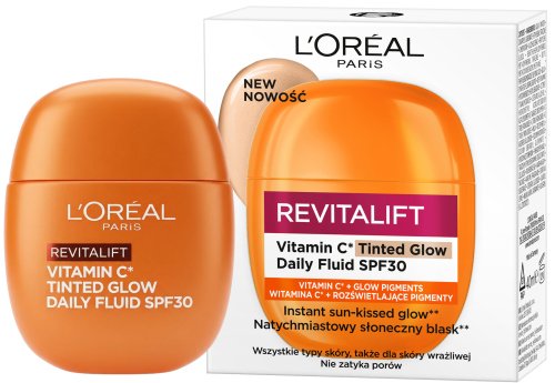 L'Oréal - REVITALIFT Vitamin C - Tinted Glow Daily Fluid SPF30 - Light - 40 ml