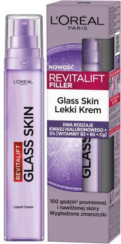 L'Oréal - REVITALIFT FILLER - Glass Skin Light Cream - Lekki krem nawilżający - 50 ml 