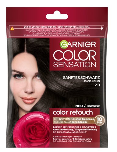 GARNIER - COLOR SENSATION - שמפו צביעה לשיער ללא אמוניה - 2.0 שחור בהיר