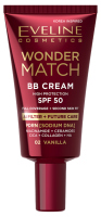 Eveline Cosmetics - Wonder Match - BB Cream SPF50 - BB face cream - 30 ml - 02 Vanilla - 02 Vanilla