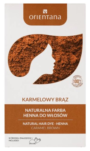 ORIENTANA - BIO HENNA - 100% Natural Herbal Hair Dye for Long Hair - Caramel Brown - 100 g