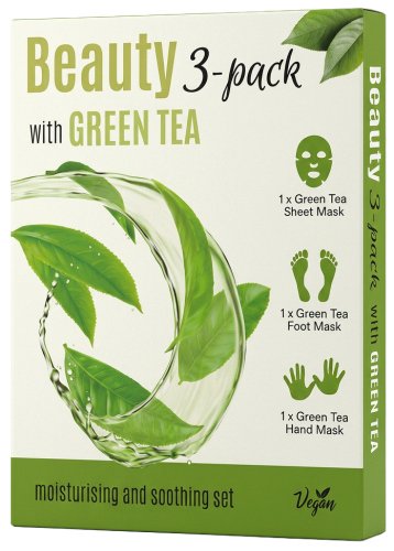 ECHOLUX - Beauty 3-Pack with Green Tea - Zestaw 3 nawilżająco-kojących masek w płachcie z ekstraktem z zielonej herbaty 