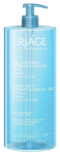 URIAGE - Extra-Rich Dermatological Gel - Cleansing Gel for Face and Body - 1 L