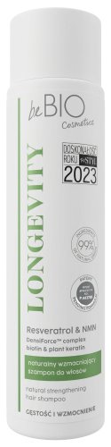 beBIO - LONGEVITY - Resveratrol & NMN - Natural Strengthening Hair Shampoo - Density and strengthening - 300 ml