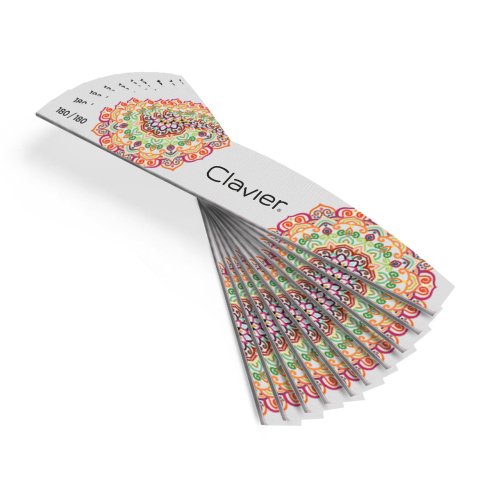 Clavier - Zestaw pilników do paznokci - Łódka silm Mandala 180/180 - 10 szt