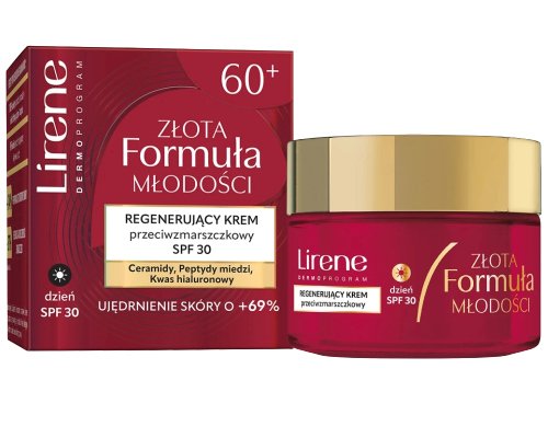 Lirene - Golden Formula of Youth - Regenerating anti-wrinkle cream 60+ SPF30 - 50 ml 