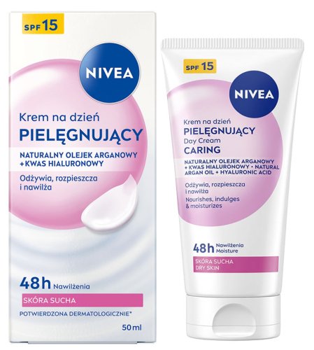 NIVEA - Caring - Day Cream - Caring Face Cream for Dry Skin SPF15 - 50 ml