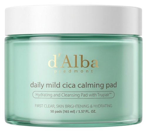 d'Alba - Daily Mild Cica Calming Pad - Łagodzące płatki tonizujące - 50 szt / 165 ml