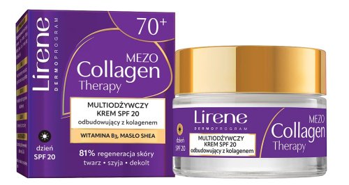 Lirene - Mezo Collagen Therapy - Multi-Nourishing Repair Cream 70+ - Multiodżywczy krem odbudowujący do twarzy na dzień - SPF20 - 50 ml 