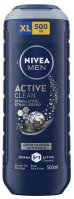 Nivea - Men - Active Clean - Active Charcoal - Żel pod prysznic do ciała, twarzy i włosów dla mężczyzn - 500 ml