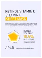 APLB - Retinol Vitamin C Vitamin E Sheet Mask - Brightening Sheet Face Mask - 25 ml / 1 pc