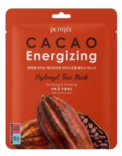 PETITFEE - Cacao Energizing Hydrogel Face Mask - 32 g / 1 pc