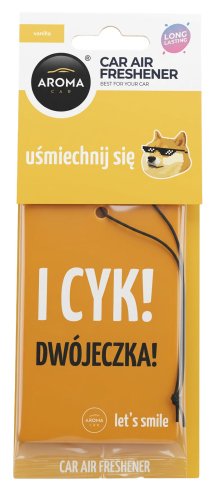 AROMA CAR - Odświeżacz / Zawieszka do samochodu - Uśmiechnij się - Vanilia - 1 szt 