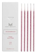 Many Beauty - Microbrush - Precision glitter microapplicators for eyelashes - Pink - 100 pcs