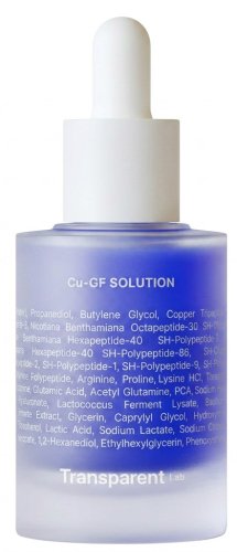 Transparent Lab - Cu-GF Solution - Siero anti-età con peptide di rame 1% e fattore di crescita 5% - 30 ml