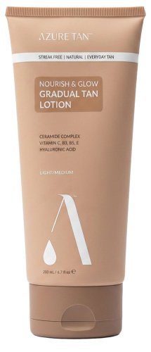 AZURE TAN - Nourish & Glow Gradual Tan Lotion - קרם גוף לשיזוף הדרגתי - Light/Medium - 200 ml