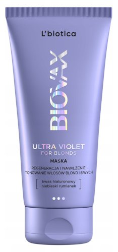 BIOVAX - GLAMOUR - Ultra Violet for Blondes - Intense Regenerating and Toning Mask - Regenerująco-nawilżająca, fioletowa maska do włosów blond i siwych - 150 ml