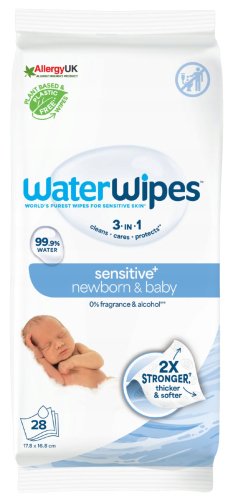 WaterWipes - Sensitive+ Newborn & Baby Wipes - Salviette umidificate per neonati e bambini - 28 pezzi