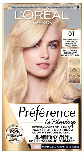 L'Oréal - Préférence - Le Blonding - Rozjasňující barva na vlasy - 01 VELMI, VELMI SVĚTLÁ PŘÍRODNÍ BLOND