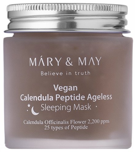 Mary&May - Vegan Calendula Peptide Ageless Sleeping Mask - Maschera notte lenitiva e rassodante per il viso - 110 g