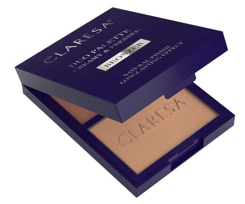 CLARESA - Duo Palette Creamy & Pressed Bronzer - Palette di 2 bronzer per il viso - 8,5 g