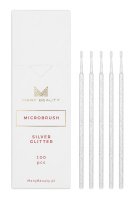 Many Beauty - Microbrush - Microapplicatori glitter di precisione per ciglia - Argento - 100 pezzi