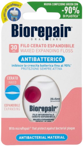 Biorepair - Oral Care Waxed Expanding Dental Floss - חוט דנטלי משעווה, מתרחב - 30 מ'