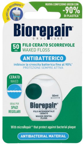 Biorepair - Oral Care Waxed Dental Floss - Woskowana nić dentystyczna - 50 m