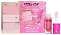 REVOLUTION - Candy Glam Duo - Set trucco labbra e viso - Palette illuminanti 9,8 ml + Olio labbra 4,5 ml