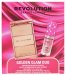 REVOLUTION - Golden Glam Duo - Sada na líčení rtů a obličeje - Paleta rozjasňovačů 9,8 ml + Lesk na rty 4,5 ml