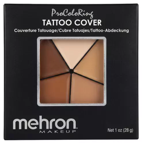 Палетка корректоров Mehron ProColoRing Tattoo Cover для маскировки татуировок, 5 оттенков, 28 г — фото 2