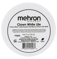 Mehron - Clown White Lite - צבע איפור לבן, קליל - 56 גרם
