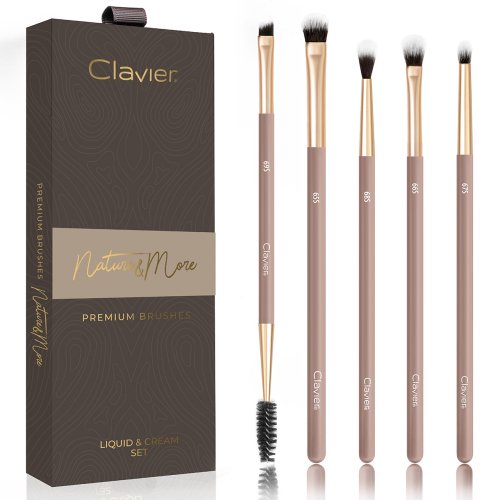 Clavier - Nature & More - Premium Brushes Liquid & Cream Set - Zestaw 5 pędzli do makijażu