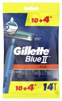 Gillette - Blue2 Plus - Jednorazowe maszynki do golenia dla mężczyzn - 14 szt