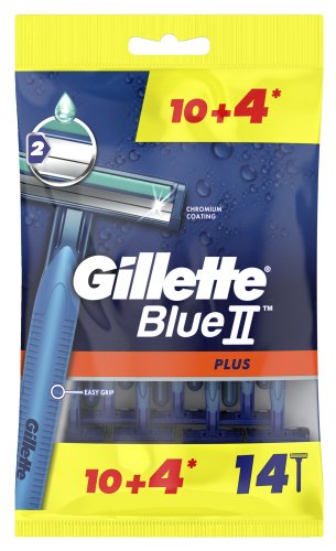 Gillette - Blue2 Plus - Jednorazowe maszynki do golenia dla mężczyzn - 14 szt
