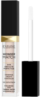 Eveline Cosmetics - Wonder Match - Coverage Creamy Concealer - Krémový tekutý korektor s kyselinou hyaluronovou - 6,8 ml - 00 - IVORY - 00 - IVORY