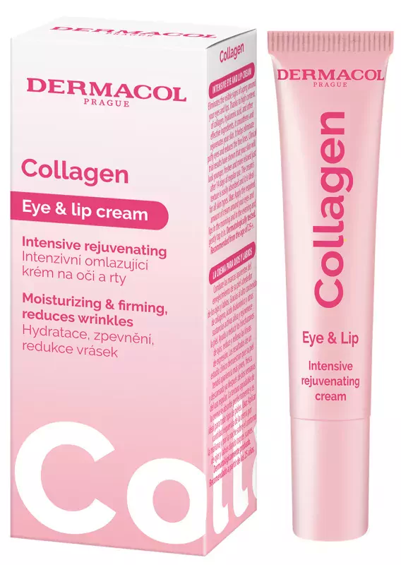 Крем для кожи вокруг глаз и губ Dermacol Collagen+ Eye & Lip Intensive Rejuvenating Cream против морщин, 15 мл