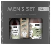 LaQ - MEN'S SET - Dzikus z Lasu - Zestaw prezentowy dla mężczyzn - Żel pod prysznic 8w1 500 ml + Olejek do brody 30 ml + Szampon do włosów 300 ml