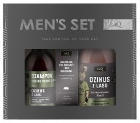 LaQ - MEN'S SET - Dzikus z Lasu - Gift Set for Men - Shower Gel 8-in-1 500 ml + Beard Oil 30 ml + Hair Shampoo 300 ml