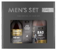 LaQ - MEN'S SET - Bad Boy - Gift Set for Men - Shower Gel 500 ml + Shampoo 300 ml + Beard Oil 30 ml