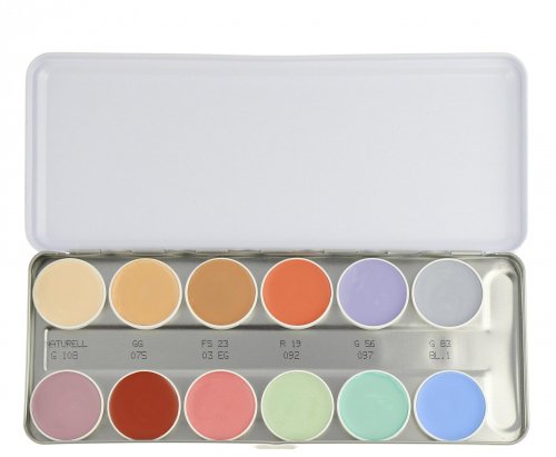 KRYOLAN - SUPRACOLOR - Make-up Palette with 12 colours - Paleta 12 tłustych farb do malowania twarzy - ART. 1004 - P